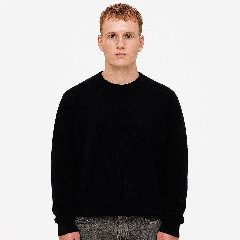 black merino sweater