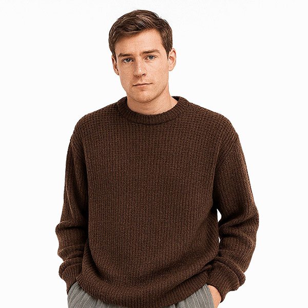 Oversized Chocolate Brown Sweater Manufacturer Supply