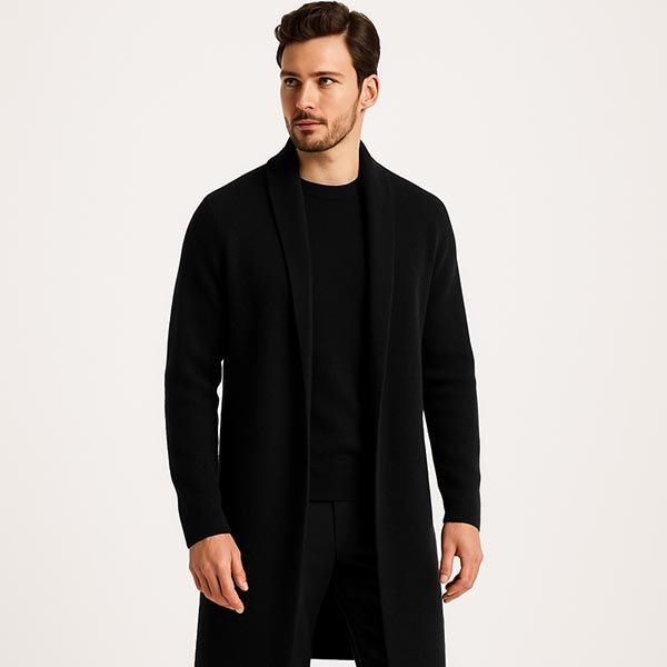 Long Black Cashmere Cardigan Sweater Factory